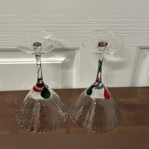 Pier 1 3 Martini Holiday Glasses - Picture 4 of 10